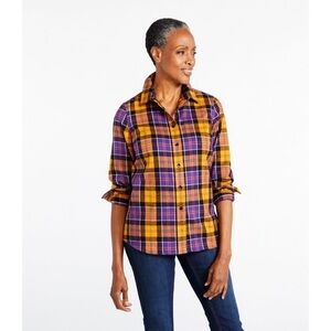 L.L. Bean Women's Scotch Plaid Slightly Fitted Flannel Shirt